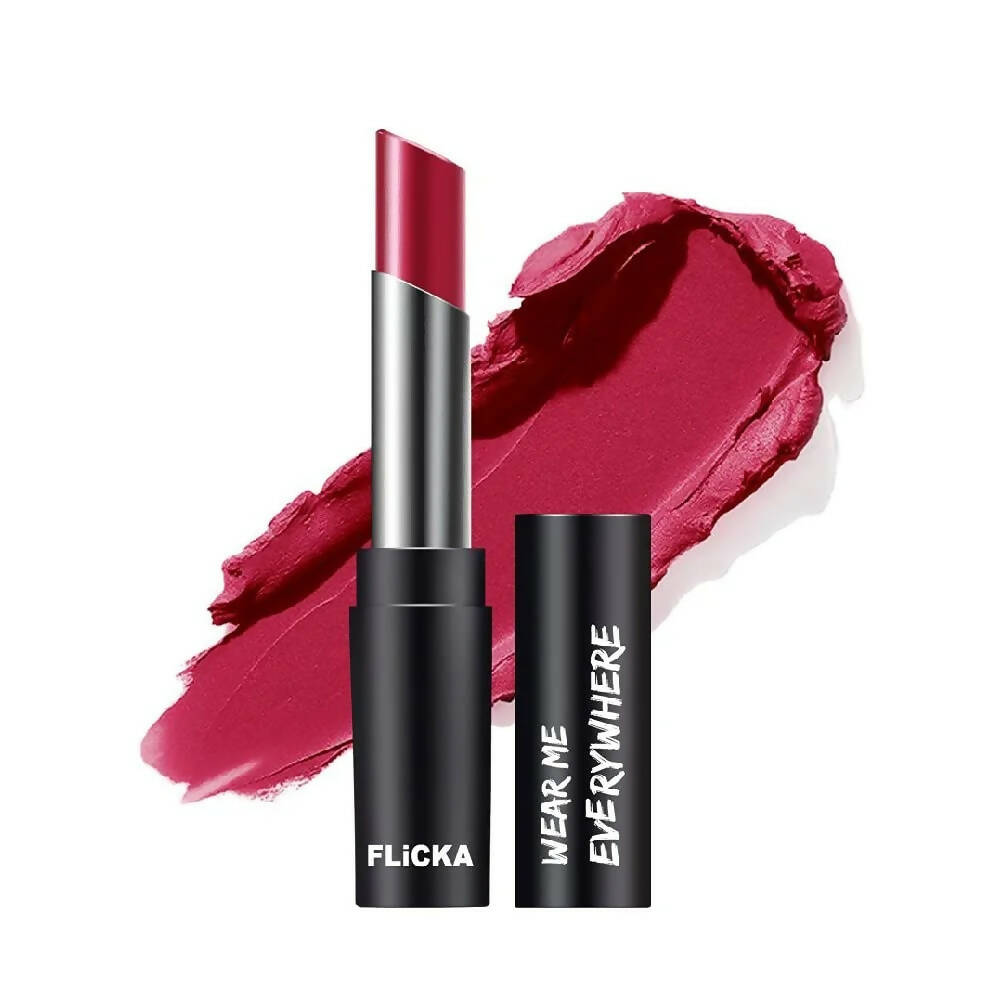 FLiCKA Wear Me Everywhere Creamy Matte Lipstick Retro Red - Distacart