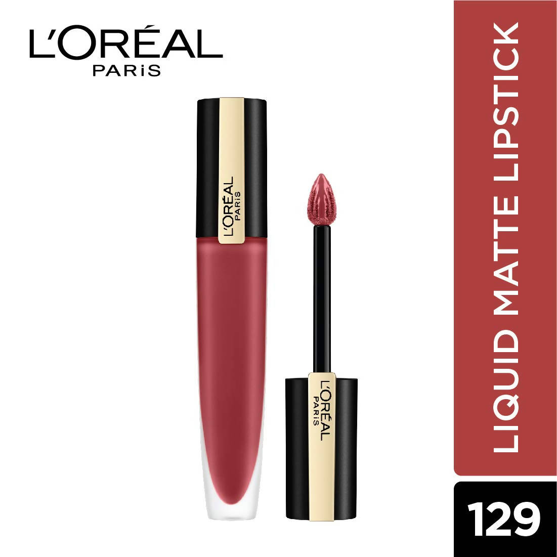 L'Oreal Paris Rouge Signature Matte Liquid Lipstick - 129 I Lead - Distacart