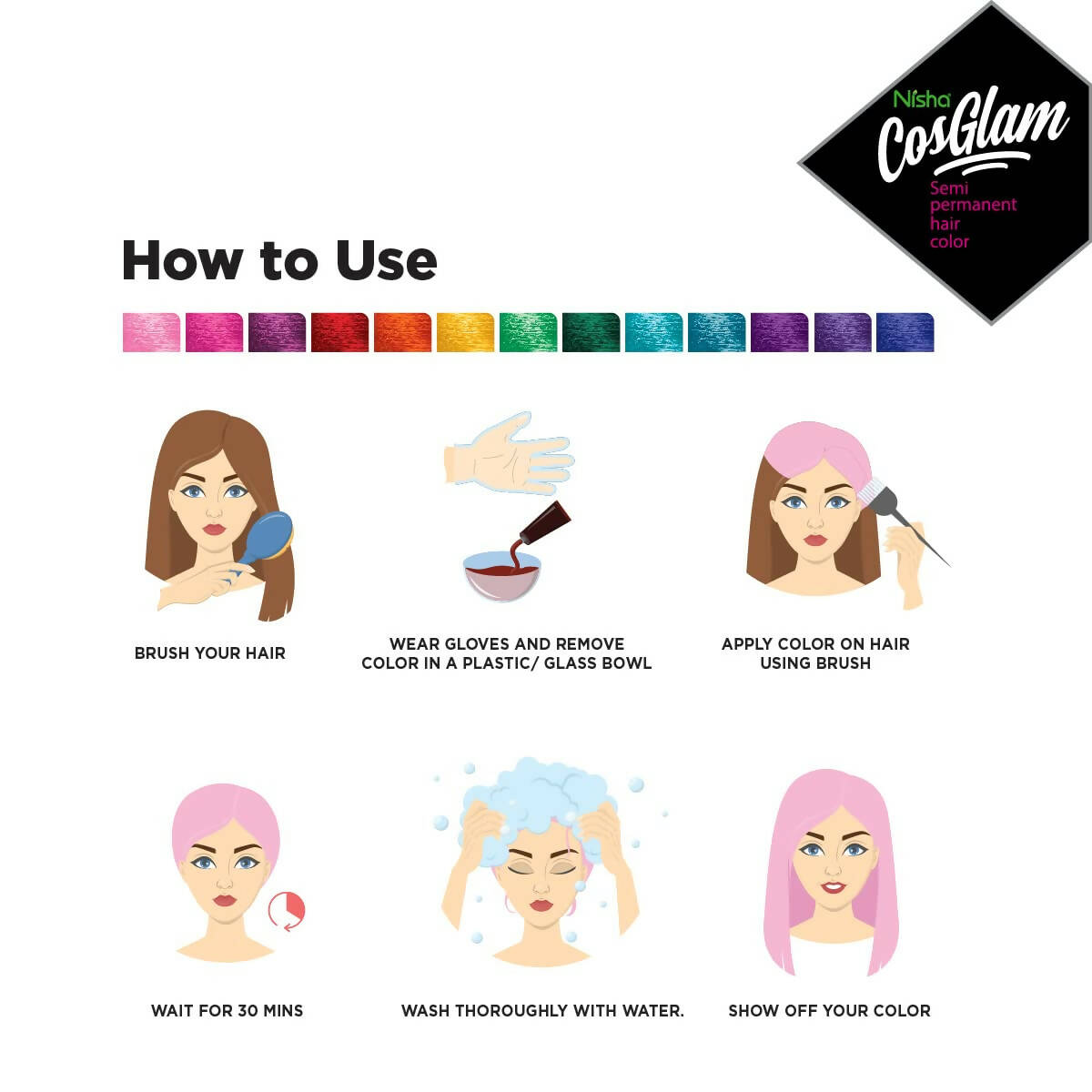 Nisha Cosglam Semi Permanent Hair Color 11 Soft Pink - Distacart