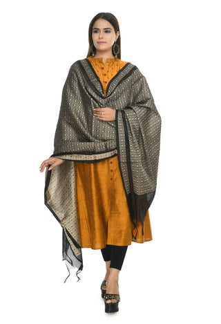 Mominos Fashion Moeza Beautiful Handloom Cotton Black Dupatta - Distacart
