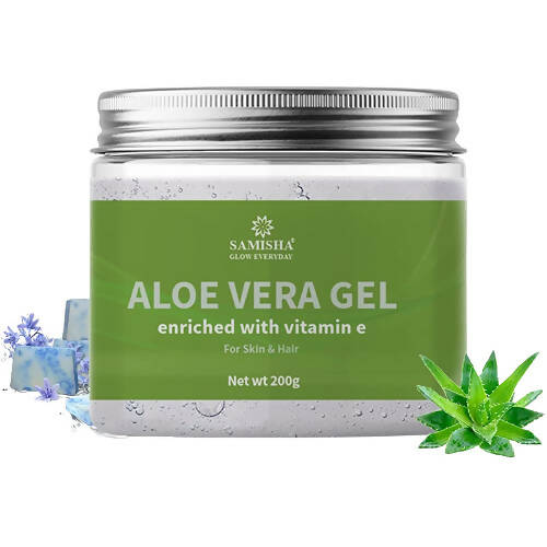 Samisha Organic Aloe Vera Pure Gel For Face & Hair With Vitamin E - Distacart