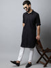Even Apparels Black Color Linen Solid Men's Kurta With Shirt Collar (LN761) - Distacart