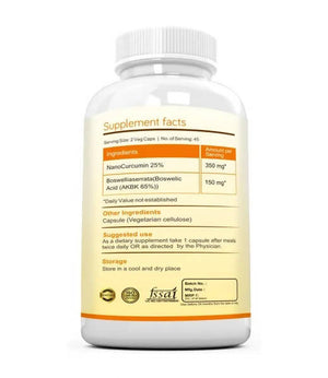 Ramini Bio Nutrition Nano Curcumin with Boswellia Veg Capsules - Distacart