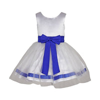 Thumbnail for Asmaani Baby Girl's White Satin A-Line Maxi Full Length Dress (AS-DRESS_22018) - Distacart