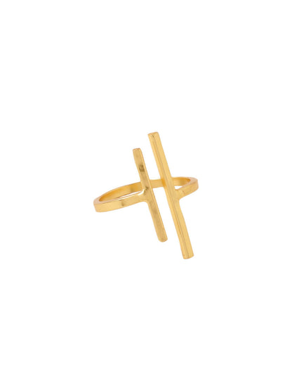 NVR Women's Western Gold Plated Ajustable Finger Ring - Distacart
