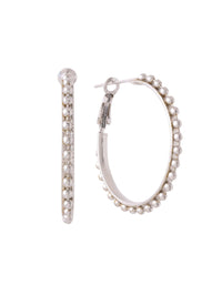 Thumbnail for NVR Women Silver Toned Beaded Circular Earrings - Distacart