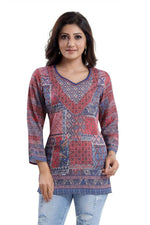 Thumbnail for Snehal Creations Bright as the Sun Summer Cool Printed Short Kurti Tunic