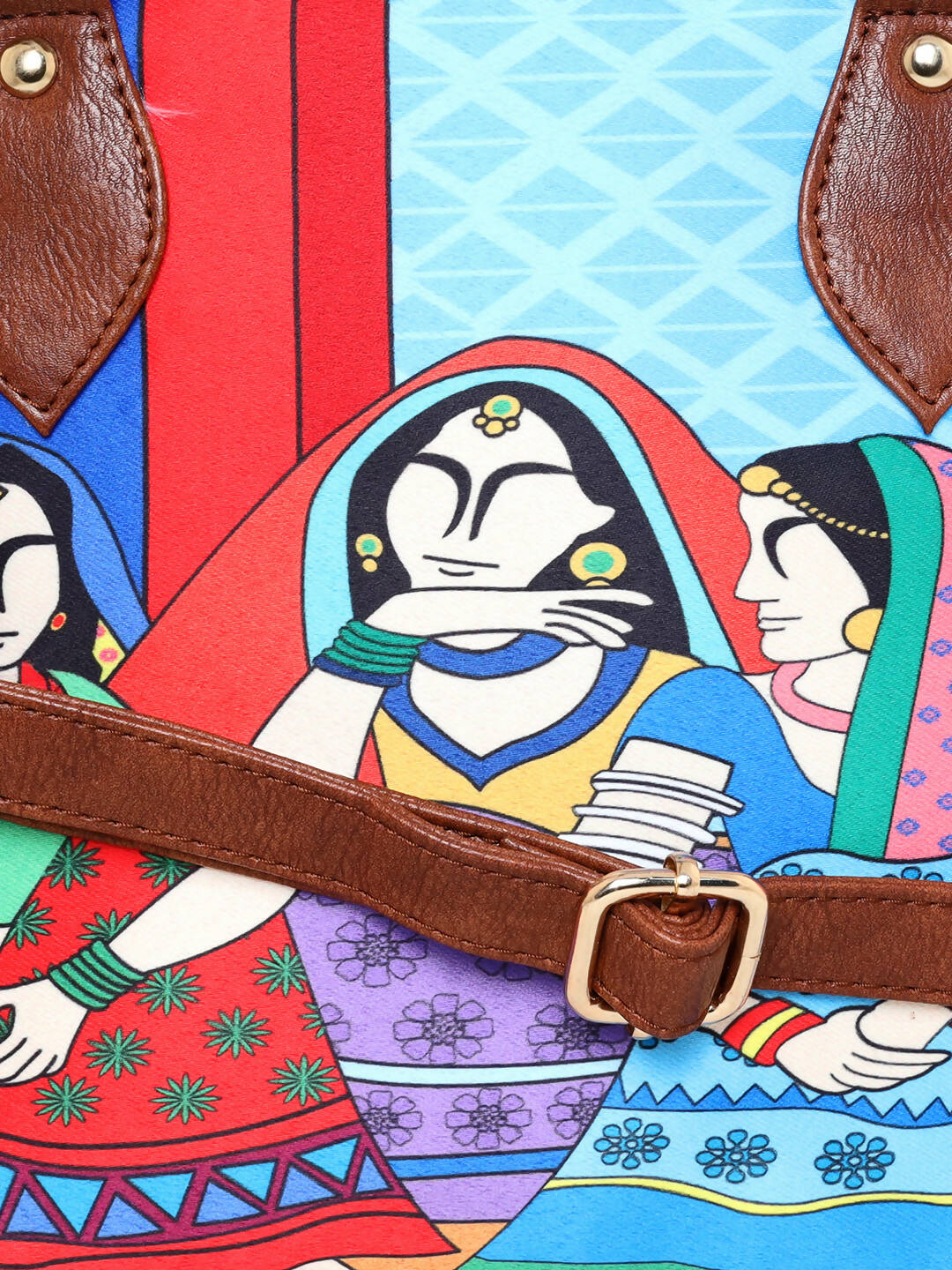 Sabhyata Village Ladies - Satin Handbag With Detachable Sling - Distacart