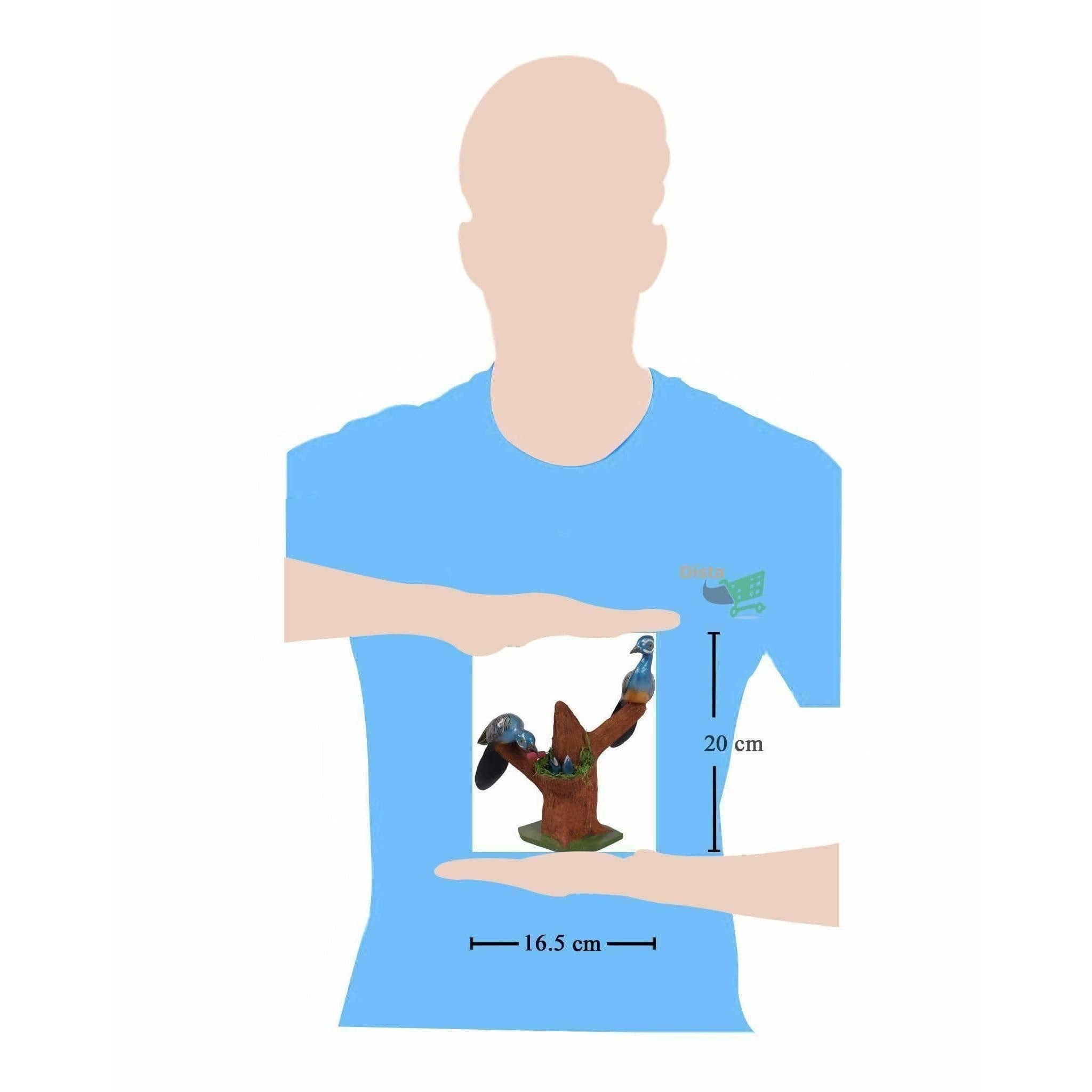 Two Wooden Birds Along with Nest and Baby Birds - Distacart