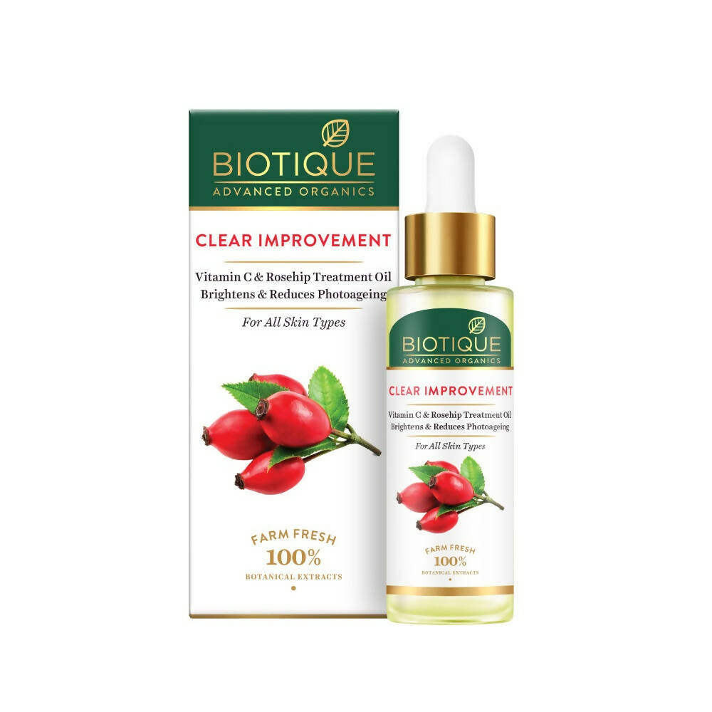 Biotique Advanced Organics Clear Improvement Vitamin C & Rosehip Treatment Oil - Distacart