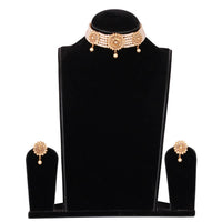 Thumbnail for Tehzeeb Creations Golden Plated Necklace And Earrings With Kundan And Pearl