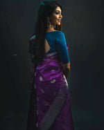 Thumbnail for DEIANA'S Beautiful Golden Jari with New Design Soft Lichi Silk Saree - Purple - Distacart