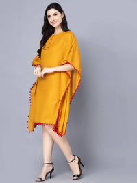 Thumbnail for Myshka Mustard Yellow Layered Kaftan Dress - Distacart