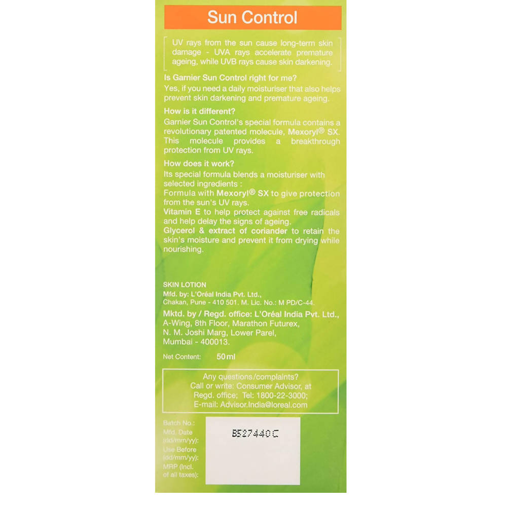 Garnier Skin Naturals Sun Control SPF 6 Moisturizer - Distacart
