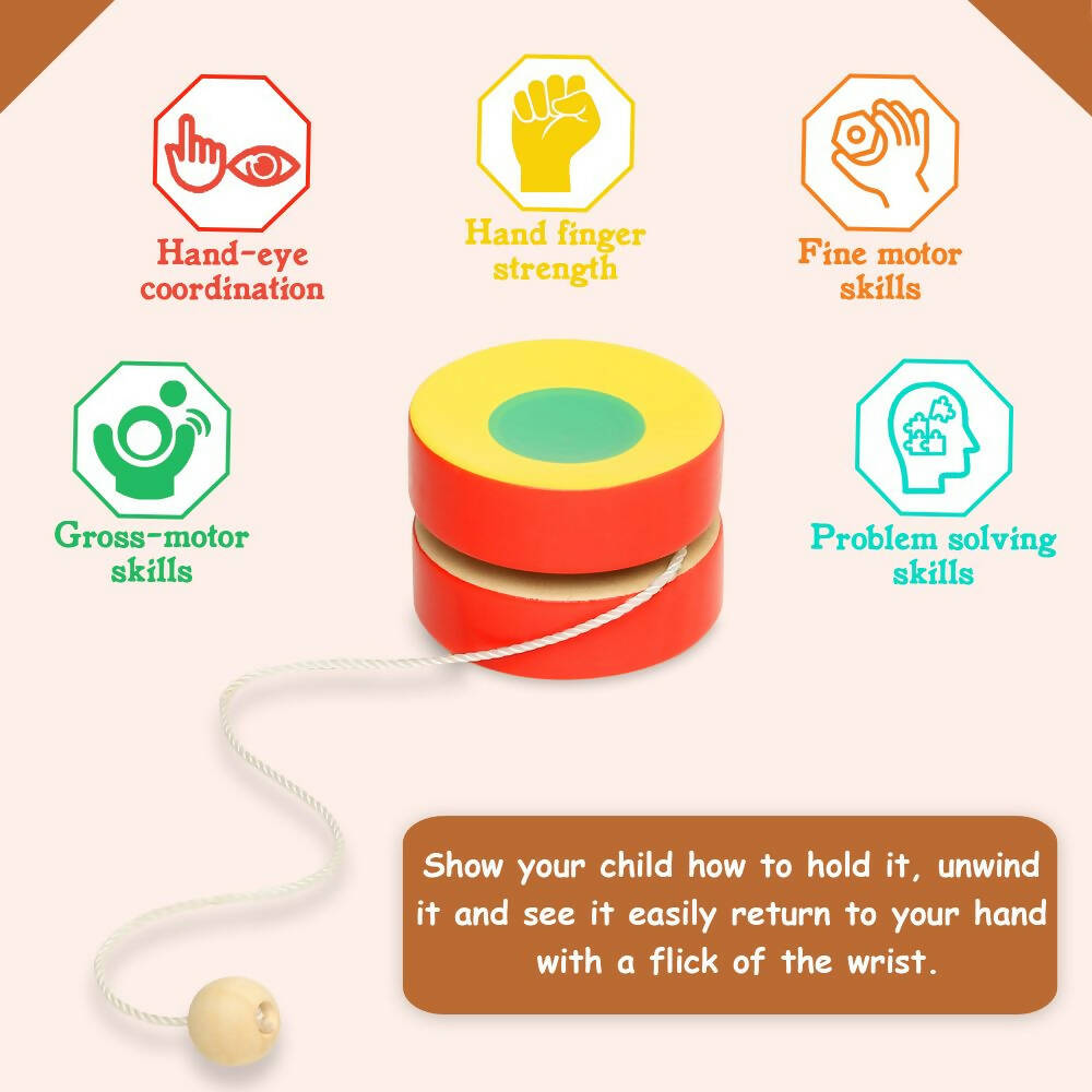 Matoyi Wooden Yo-Yo Toy For Kids - Distacart