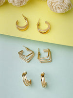 Thumbnail for NVR Women Gold-Toned Circular Hoop Earrings - Distacart