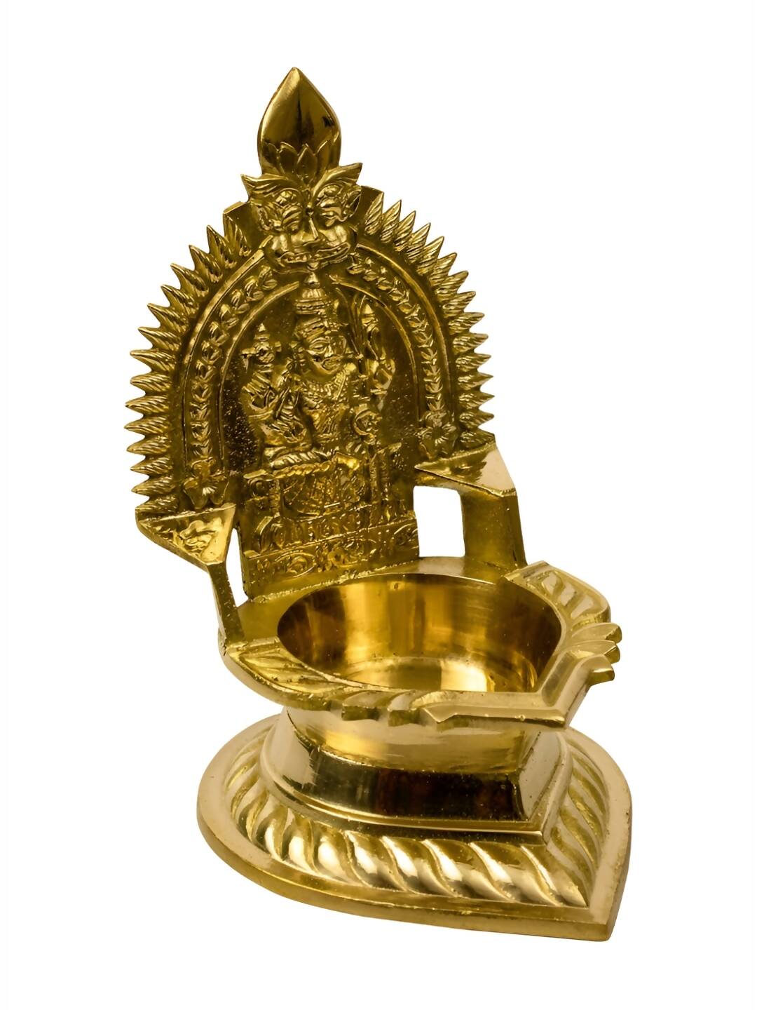 Spillbox Gold-Toned Brass Karumbu Kamachi Diya Pooja Essential - Distacart