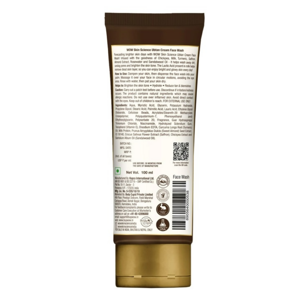 Wow Skin Science Ubtan Cream Face Wash - Distacart