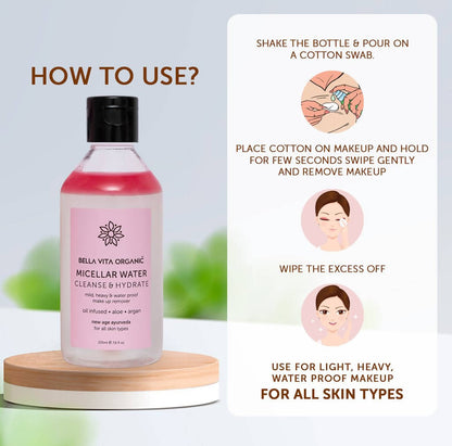 Bella Vita Organic Micellar Water Cleanse & Hydrate - Distacart