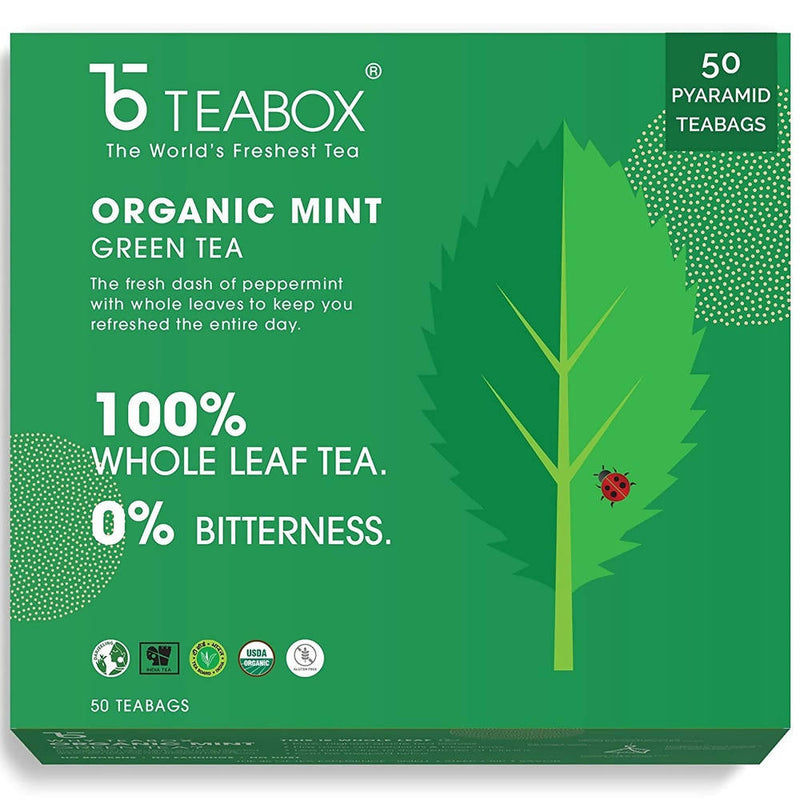 Teabox Organic Mint Green Tea Bags
