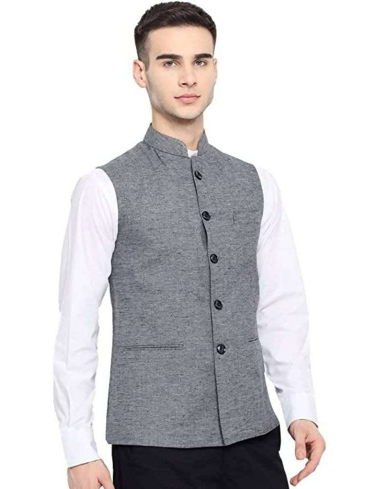 Vastraa Fusion Men's Assorted Dots Blended Festive Nehru Jacket - Distacart