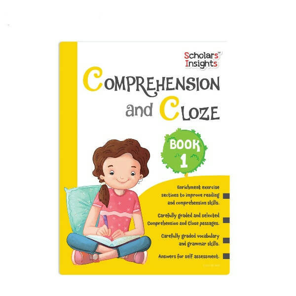 Scholars Insights Comprehension and Cloze Grade 1| English Vocabulary & Grammar Skill Book for Kids| Ages 6-7 Years - Distacart