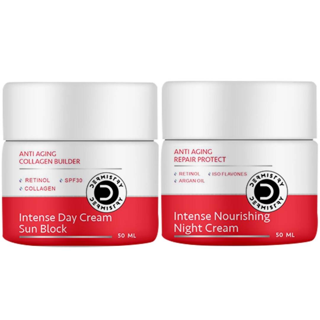 Dermistry Anti Aging Intense Day Cream Sun Block & Intense Nourishing Night Cream - Distacart