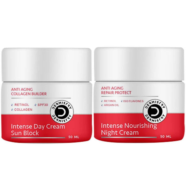 Dermistry Anti Aging Intense Day Cream Sun Block & Intense Nourishing Night Cream - Distacart