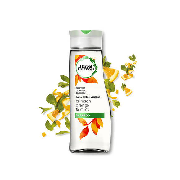 Herbal Essences Daily Detox Volume Crimson Orange and Mint Shampoo, PH Balanced Colour Safe No Silicones: 