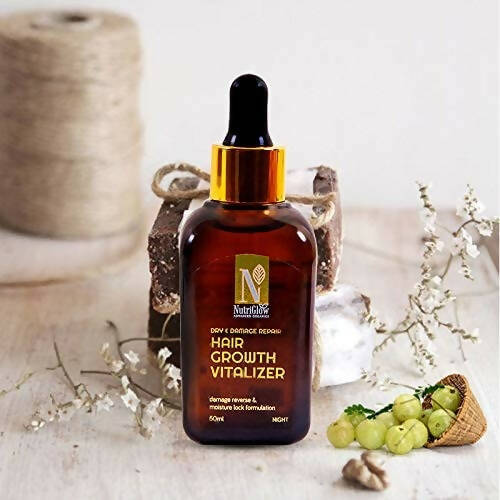 NutriGlow Advanced Organics Dry and Damage Repair Hair Growth Vitalizer - Distacart