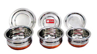 Thumbnail for Sublime Kitchenware Set of 3 Stainless Steel Copper Bottom Handi with Lid
