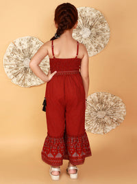 Thumbnail for Lil Drama Girls Printed Jumpsuit - Red - Distacart
