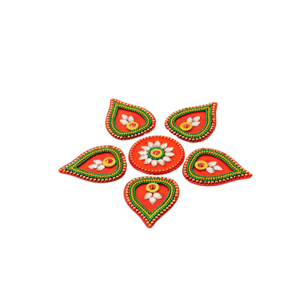 Kundan HandiKrafts Tilak Shaped Rangoli Pink (Baby) - Distacart