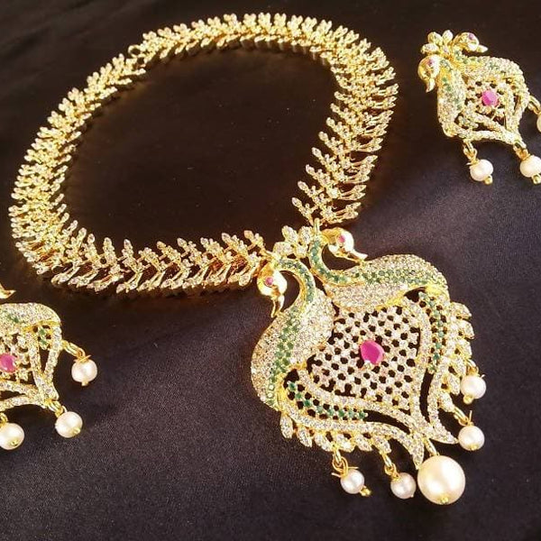 Multicolor Peacock Bridal Latest Necklace Set