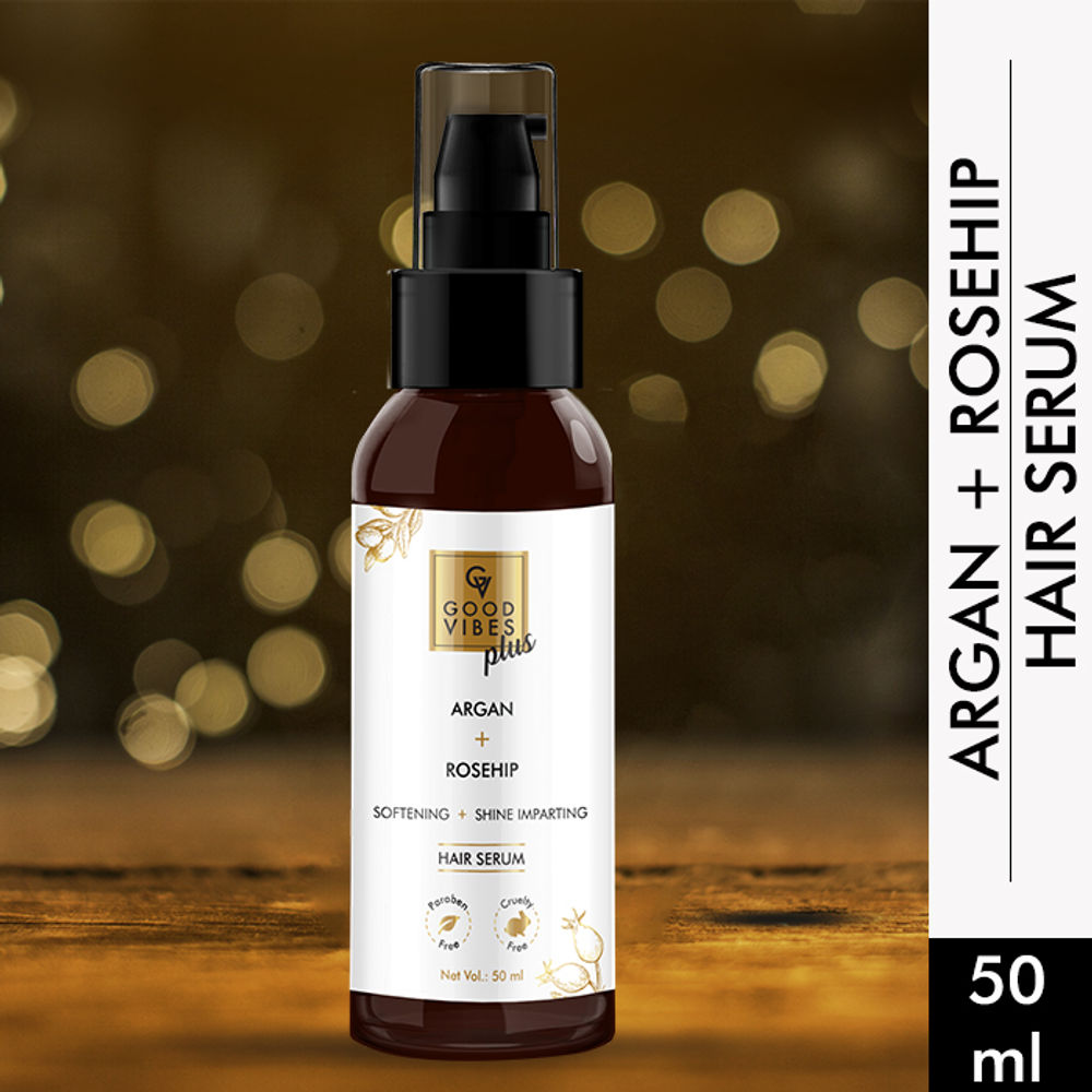 Good Vibes Plus Argan + Rose Hip - Softening + Shine Imparting Hair Serum