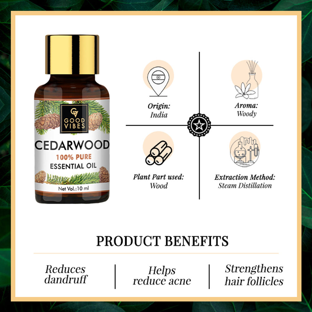 Good Vibes 100% Pure Cedarwood Essential Oil