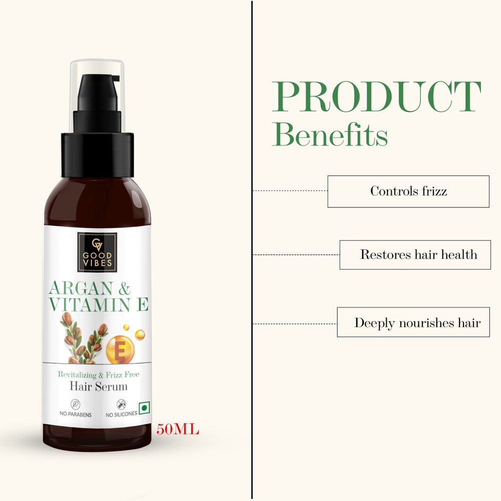 Good Vibes Argan + Vitamin E - Revitalizing + Frizz Free Hair Serum