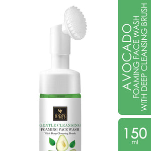 Good Vibes Avocado Gentle Cleansing Foaming Face Wash With Deep Cleansing Brush