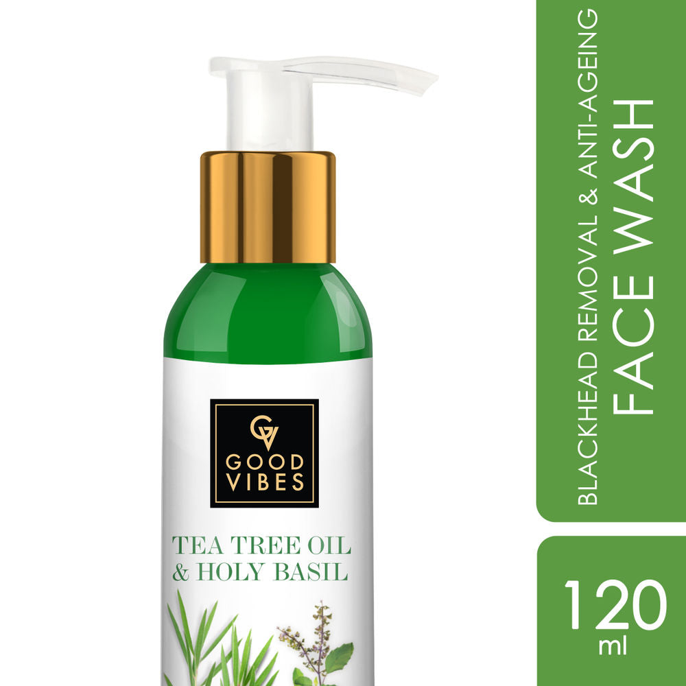 Good Vibes Blackhead Removal + Anti-Ageing Face Wash - Tea Tree Oil + Holy Basil