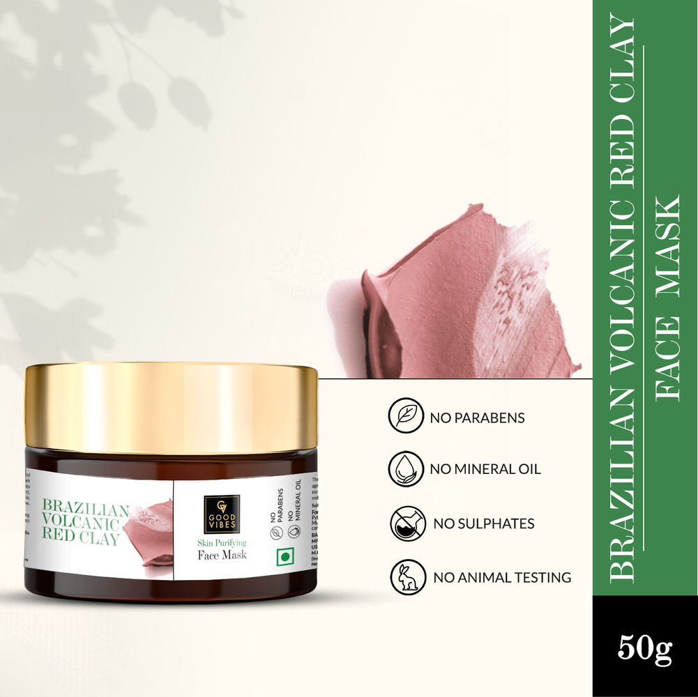 Good Vibes Brazilian Volcanic Red Clay Skin Purifying Face Mask