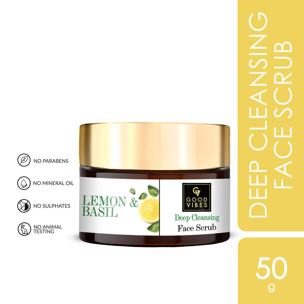 Good Vibes Deep Cleansing Face Scrub - Lemon & Basil