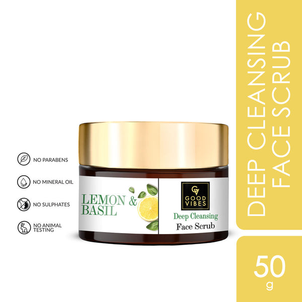 Good Vibes Deep Cleansing Face Scrub - Lemon & Basil