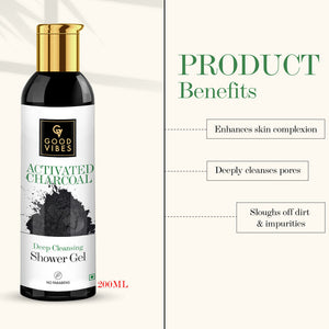 Good Vibes Deep Cleansing Shower Gel (Body Wash) - Activated Charcoal