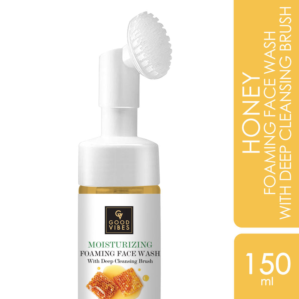 Good Vibes Honey Moisturizing Foaming Face Wash With Deep Cleansing Brush