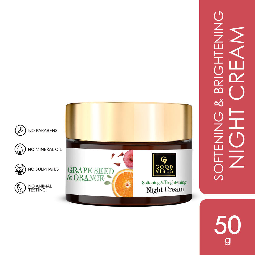 Good Vibes Softening + Brightening Night Cream - Grape Seed + Orange