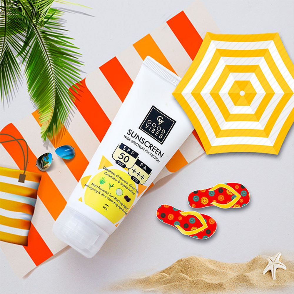 Good Vibes Wide Spectrum Protection Sunscreen with SPF 50 PA +++
