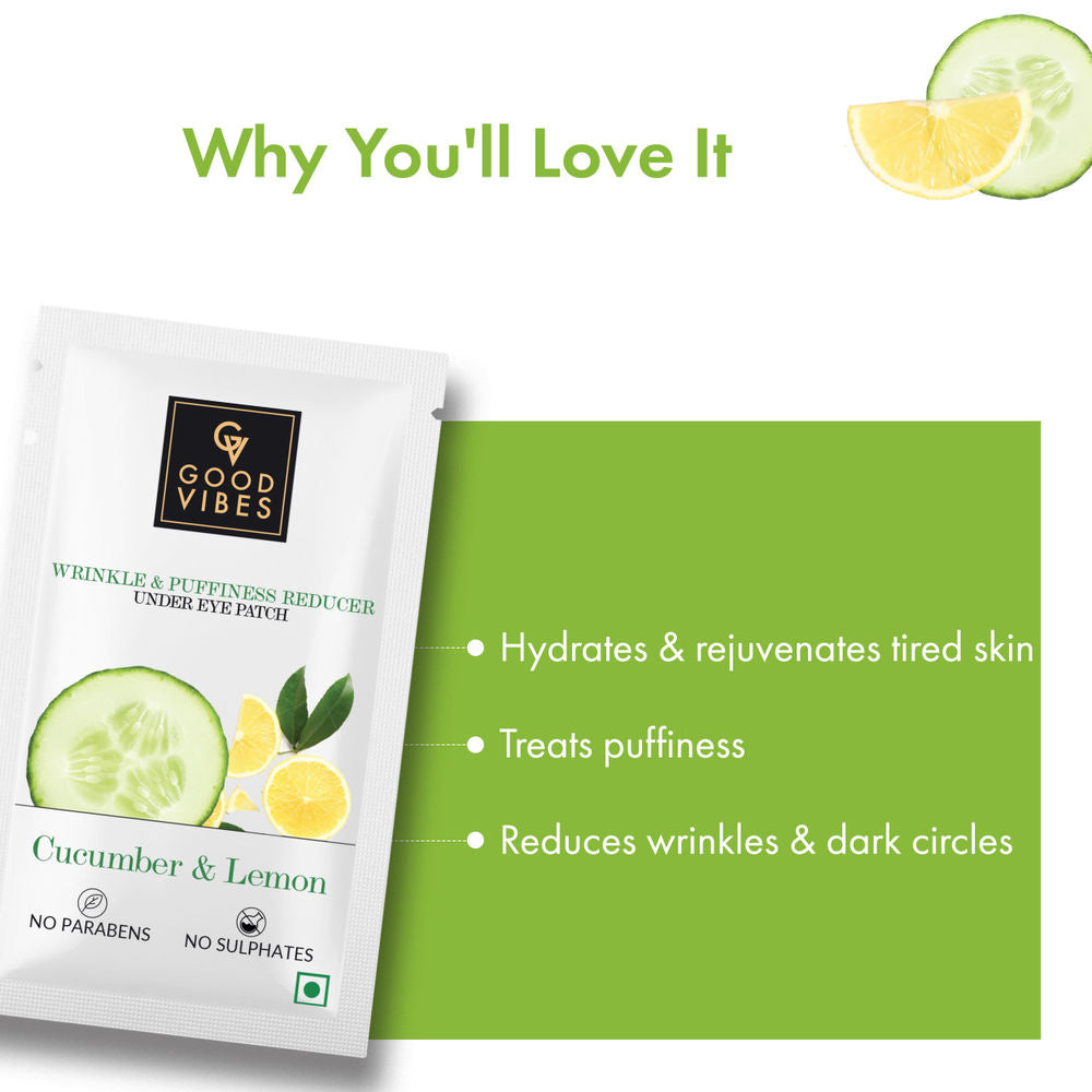 Good Vibes Cucumber & Lemon Wrinkle & Puffiness Reduction Under Eye Patch