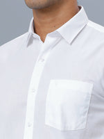 Thumbnail for Ramraj Cotton Mens Half Sleeve Formal 100 % Cotton White Shirt - Distacart