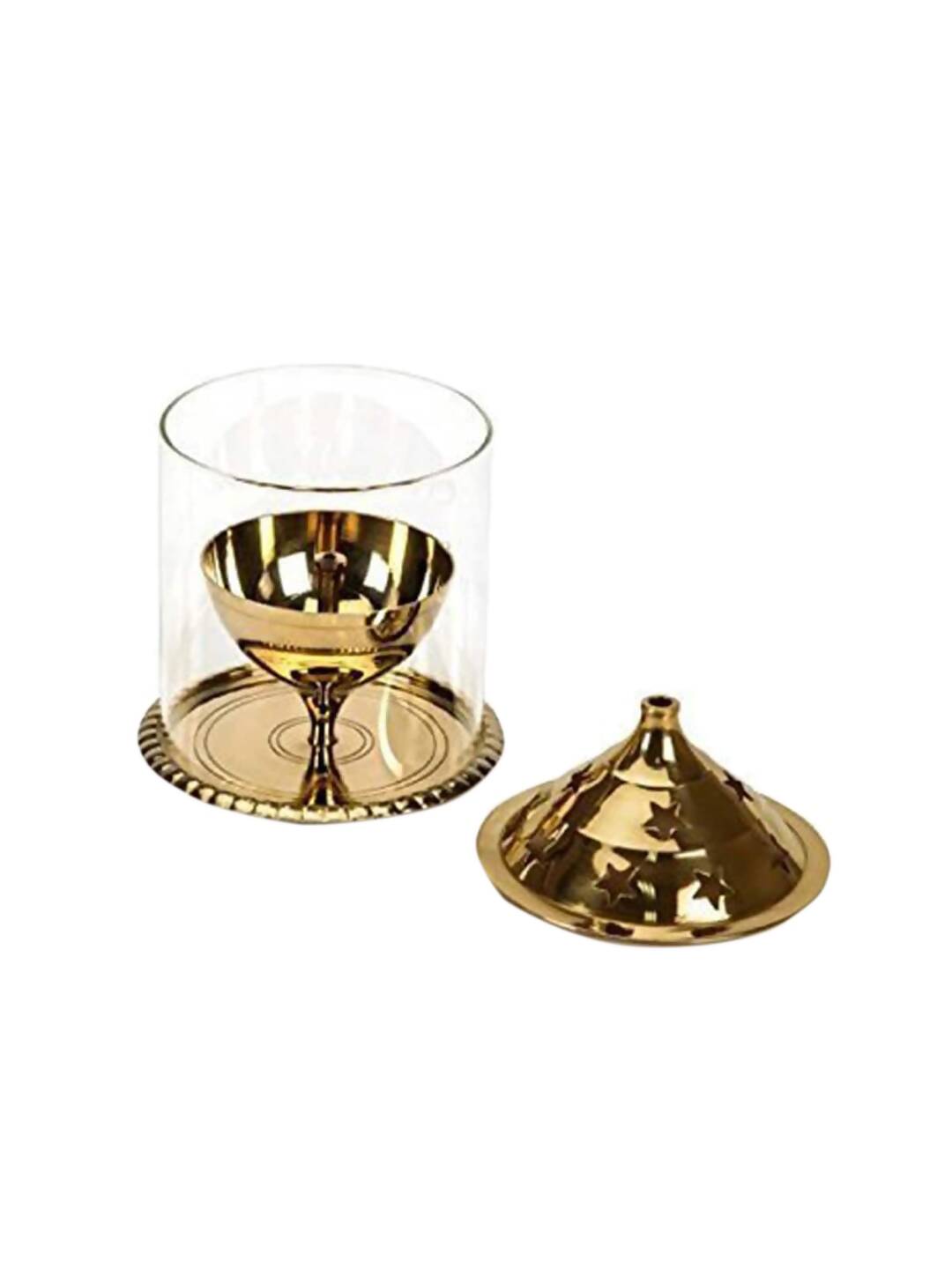 eCraftIndia Brown Brass And Glass Akhand Diya - Distacart