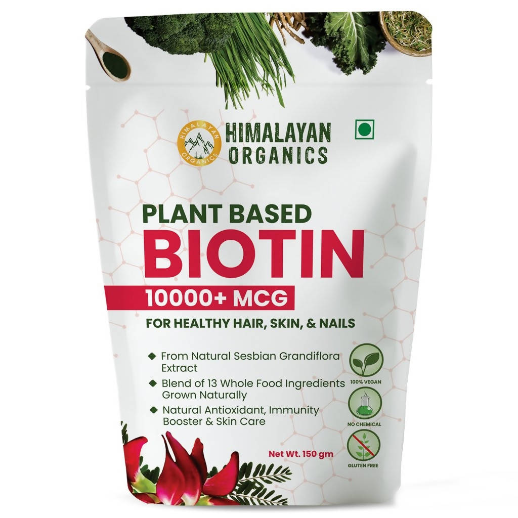 Himalayan Organics Plant-Based Biotin 10000mcg (from Sesbian Grandiflora) 150 gm